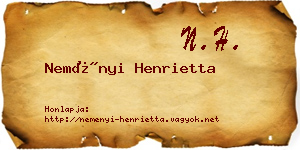 Neményi Henrietta névjegykártya