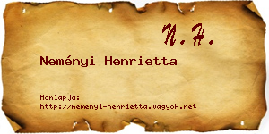 Neményi Henrietta névjegykártya
