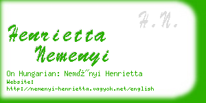 henrietta nemenyi business card